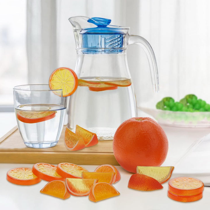 Woration 19 Stück künstliche Orange & Scheiben Blöcke Simulation Früchte Modell Realistische Orange