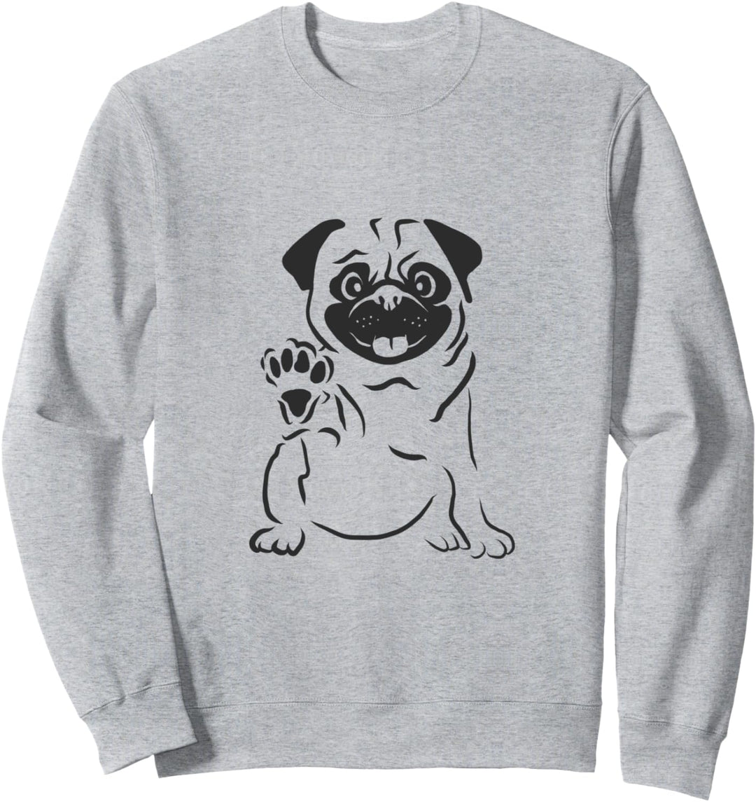 Süsser Mops der Pfötchen hebt und winkt Mops,Hund,Pug-Liebe Sweatshirt