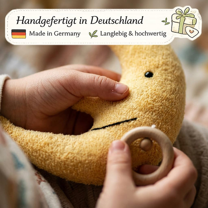 Efie Bio Spieluhr Mond – Bio-Baumwolle (kbA), Made in Germany, GOTS-zertifiziert – Melodie (Guter Mo