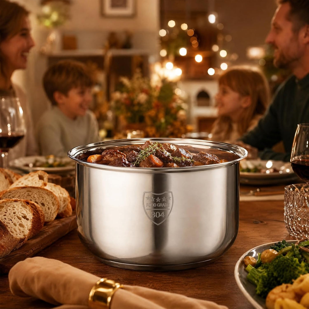 Amosfun Edelstahl Reiskocher Innentopf 2L Universal Ersatztopf FüR Elektrische Reiskocher Zum Kochen