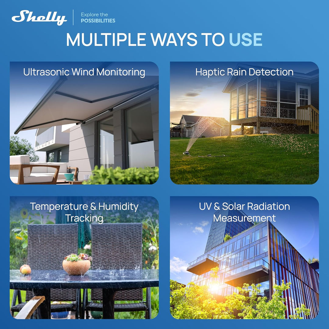 Ecowitt WS90 Powered by Shelly - Bluetooth & Zigbee 7-in-1 Smart Wetterstation, Smarte Bewässerung &