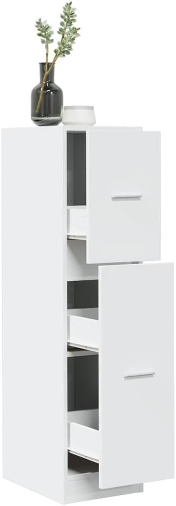 vidaXL Apothekerschrank, Ausziehschrank mit Stauraum, Allzweckschrank für Wohnzimmer Büro, Nischensc