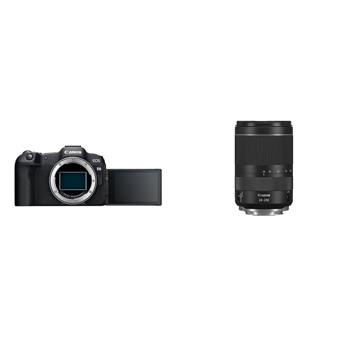 Canon EOS R8 Systemkamera - Spiegellose Vollformat Kamera & Objektiv RF 24-240mm F4.0-6.3 is USM Zoo