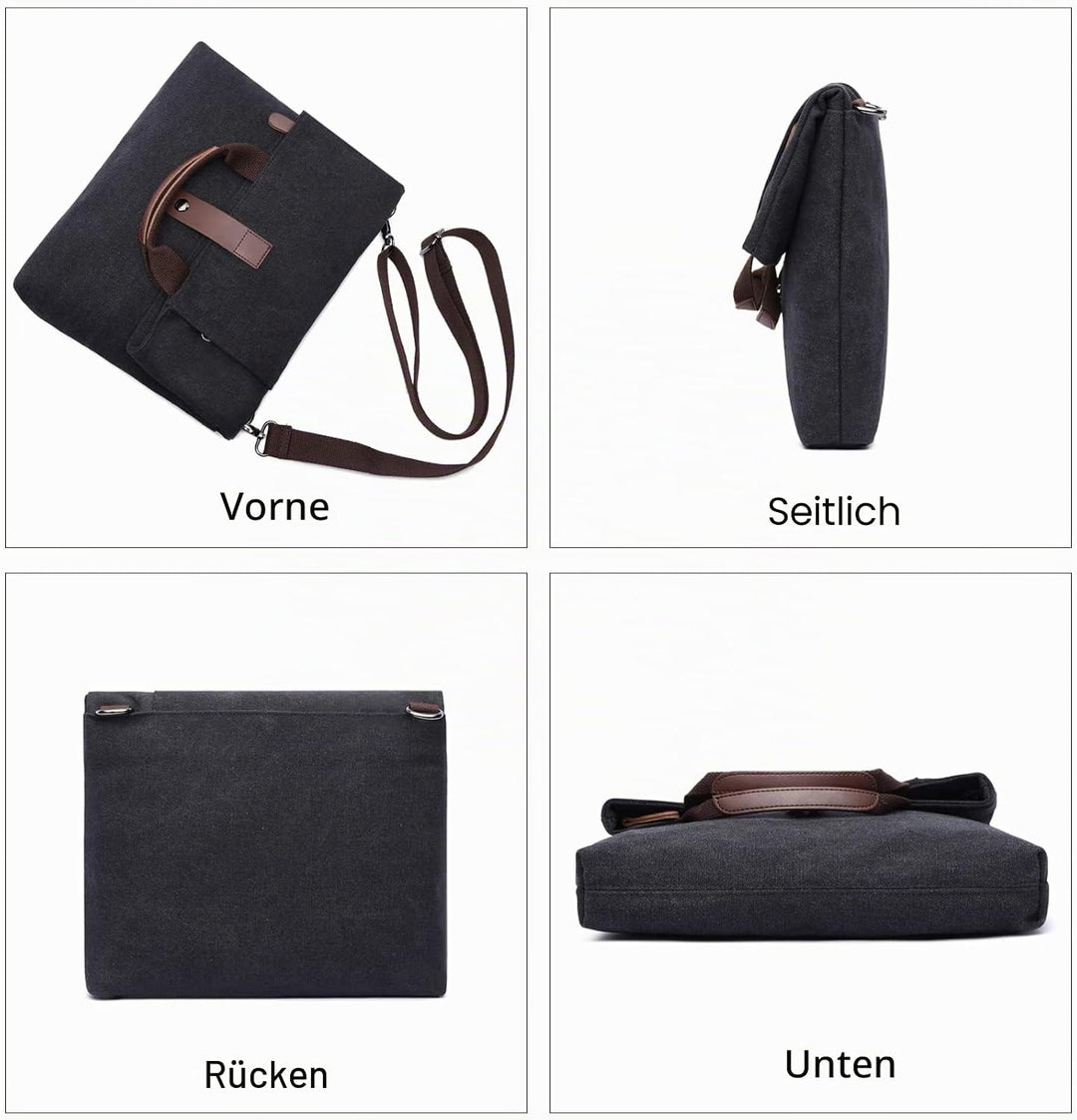 FANDARE Retro Umhängetasche Handtasche Schultertasche Herrentasche Segeltuch Kuriertasche Messenger-