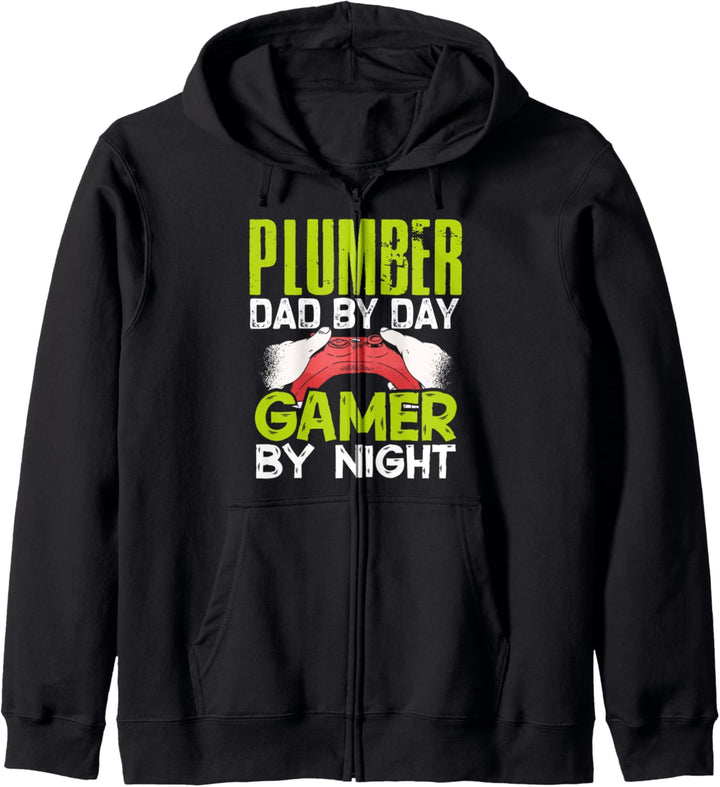 Plumber Dad by Day Gamer by Night Cool Gamer Daddy Geek Gift Kapuzenjacke