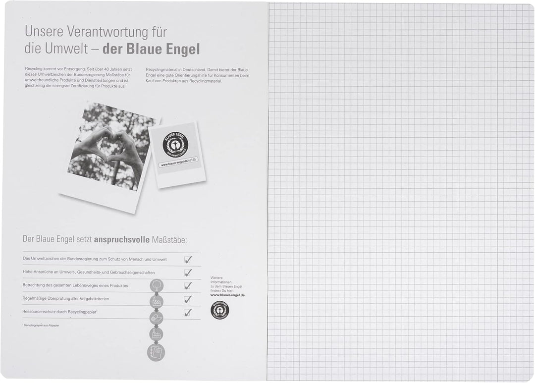Oxford Schulheft A4 Recycling, 16 Blatt, Lineatur 28, kariert, 15 Stück A4 Lineatur 28, A4 Lineatur
