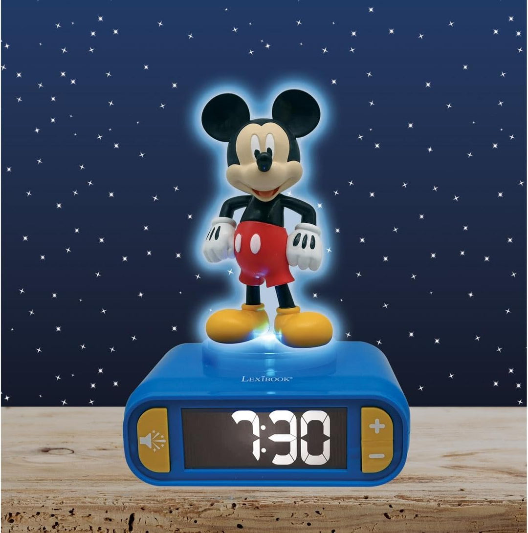 Lexibook, Disney Mickey, Mickey Nachtlichtwecker, Klänge und Melodien, LCD-Bildschirm mit Hintergrun
