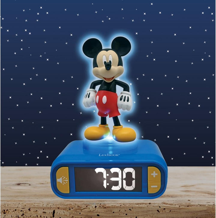 Lexibook, Disney Mickey, Mickey Nachtlichtwecker, Klänge und Melodien, LCD-Bildschirm mit Hintergrun