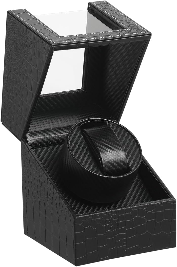 LINGFANSTORE Automatische Uhrenbeweger Box,luxuriöser Single Uhrenbeweger,Uhrengehäuse mit leisem Ma