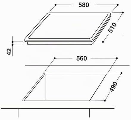 Whirlpool AKM9010NE Platte – Platten (integriert, Keramik, Glaskeramik, schwarz, drehbar, oben recht