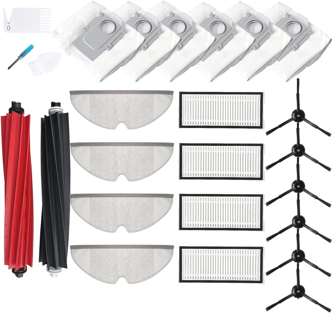 Loveco Zubehör Ersatzteile Kompatibel für Roborock Q5 Pro Q5 Pro+ Q8 Max Q8 Max+, 2 Hauptbürste, 4 F