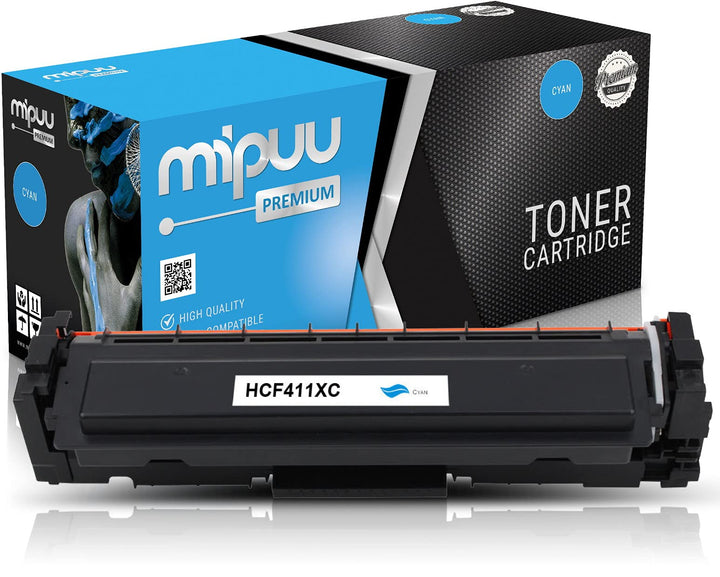 Mipuu Toner kompatibel zu HP CF411X 410X (Cyan, 5000 Seiten) für HP Color Laserjet Pro M452nw M452dn