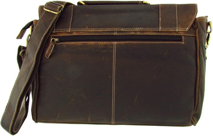 Messenger Aktentasche Wasserbüffel Leder Bag in 3 Grössen Natural Leder Tasche mit Schloss 40,0 x 30
