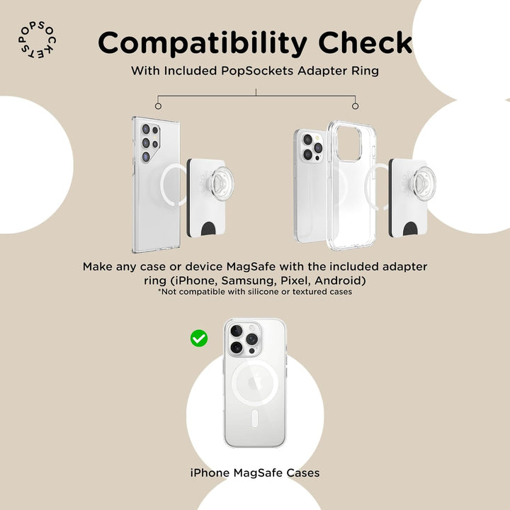 PopSockets Telefon-Geldbörse mit erweitertem Griff und Adapterring für MagSafe, Telefonkartenhalter,