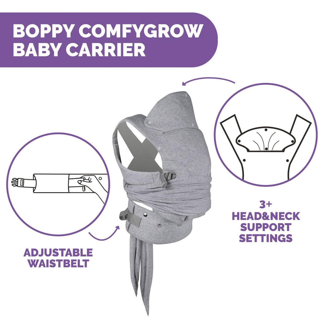 BOPPY COMFYGROW BABYTRAGE, LIGHT GREY ComfyGrow Grau, ComfyGrow Grau