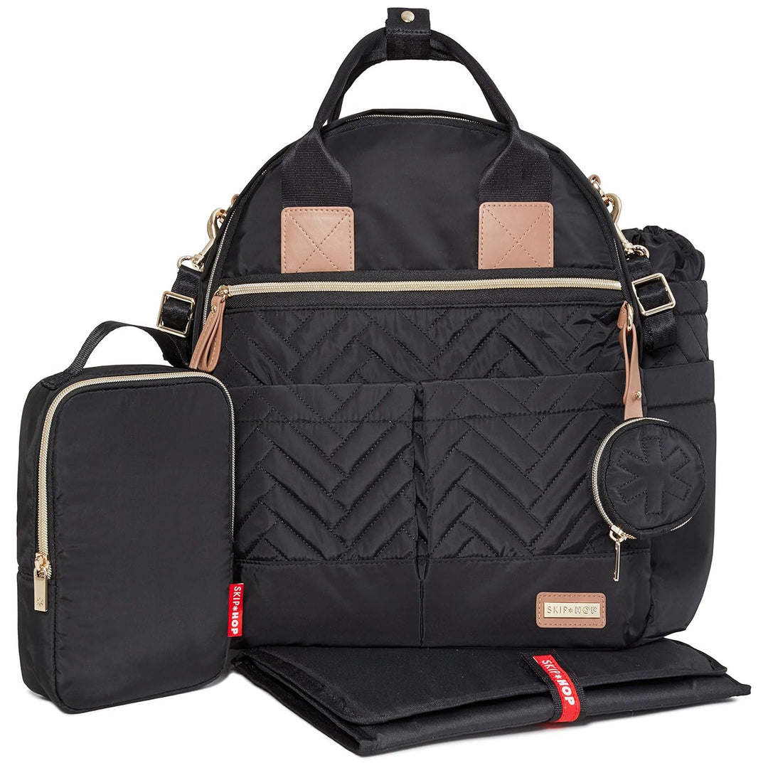 Skip Hop 200675, Multifunktions-Baby-Reisetasche mit Wickelunterlage, Kinderwagenriemen, Flaschentas