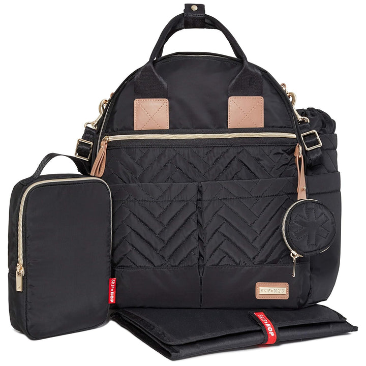 Skip Hop 200675, Multifunktions-Baby-Reisetasche mit Wickelunterlage, Kinderwagenriemen, Flaschentas