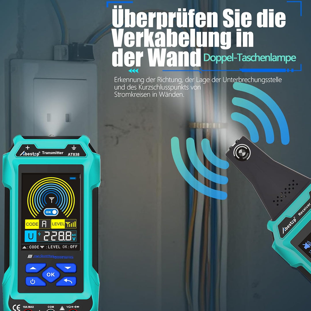 AT838 Abestop Multifunktionale Kabeltester Locator Circuit Tracer mit Multimeter-Funktion, Undergrou