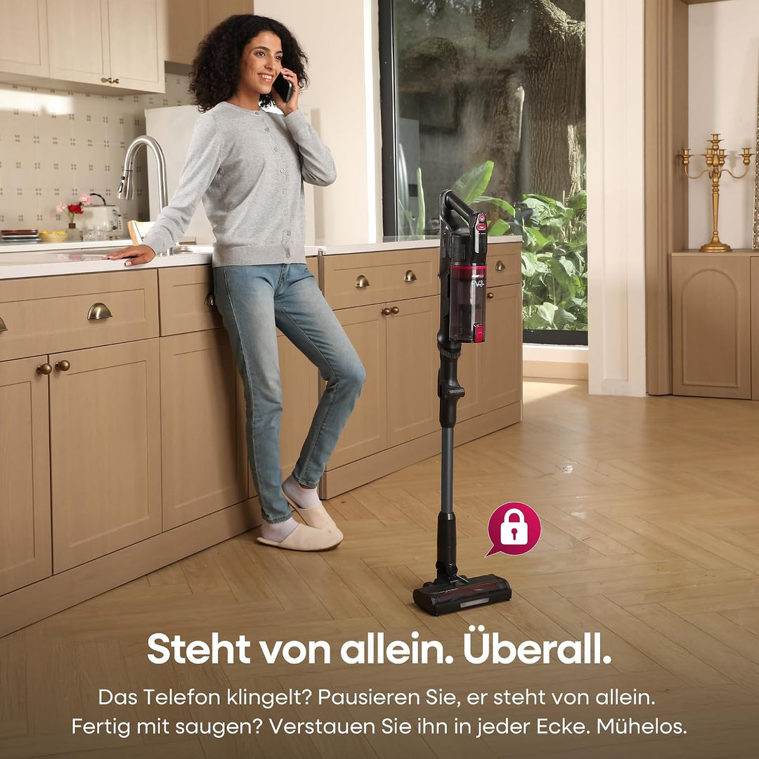 FAMIVAC FV3 Akku Staubsauger 60KPa/50Min/120㎡, Staubsauger Kabellos mit Klappbares Rohr, Selbststehe