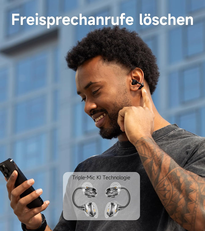 Edifier LolliClip Open-Ear Bluetooth Kopfhörer, Hi-Res LDAC, adAptives ANC, Gesundheitsüberwachung,