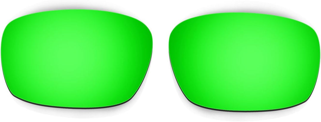 HKUCO Silver/Green Polarized Replacement Lenses plus Blue Earsocks Rubber Kit For Oakley Racing Jack