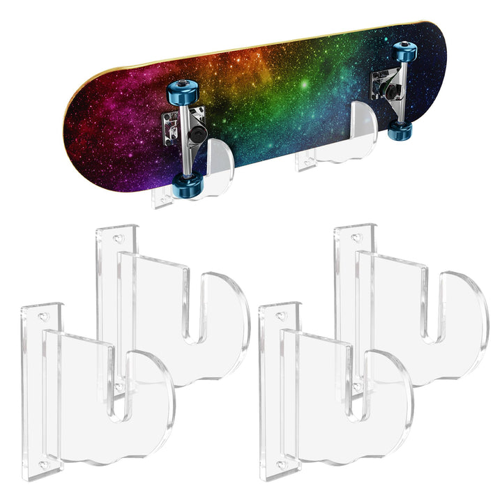 BiJun Skateboard- und Snowboard-Wandhalterung - Acryl, Horizontale Halterung, Aufbewahrung, Aufhänge