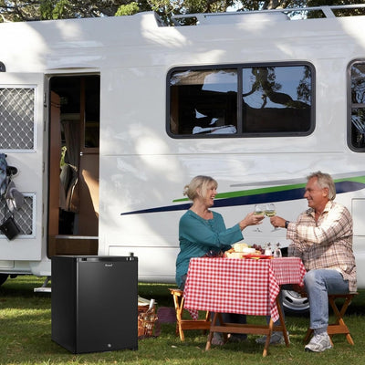 Smad 12V 230V Kühlschrank, Wohnmobil Kühlschrank 50L, Leiser Kühlschrank für Camping mit Schloss Bür