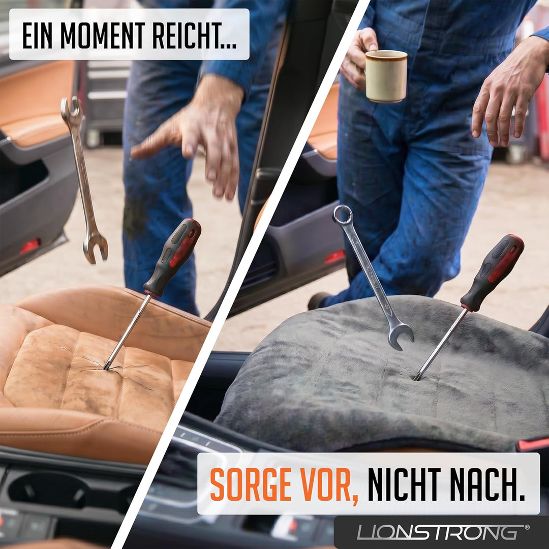 LIONSTRONG® Autositzschoner Vordersitz universell kompatibel [WASSERDICHT] - Autositzbezüge Vordersi