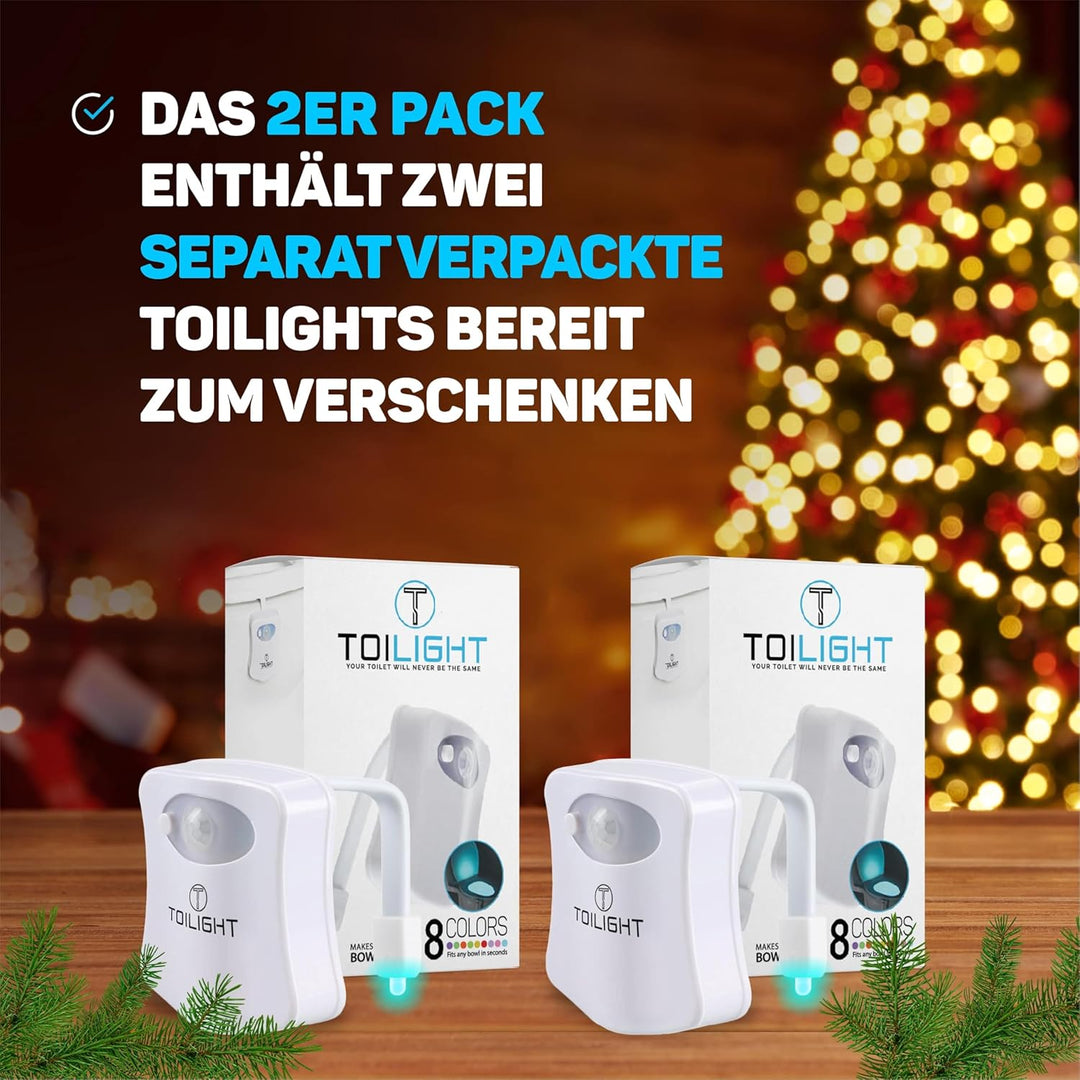 2 Stück Das Original WC Licht. LED Coole Gadgets für Männer Geschenke für Mama Papa Herren Lustige G