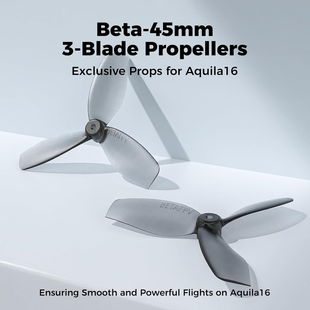 BETAFPV 16pcs 45mm 3-Blade Propeller with 1.5mm Shaft Hole Lightweight RC Props Compatible for 1102