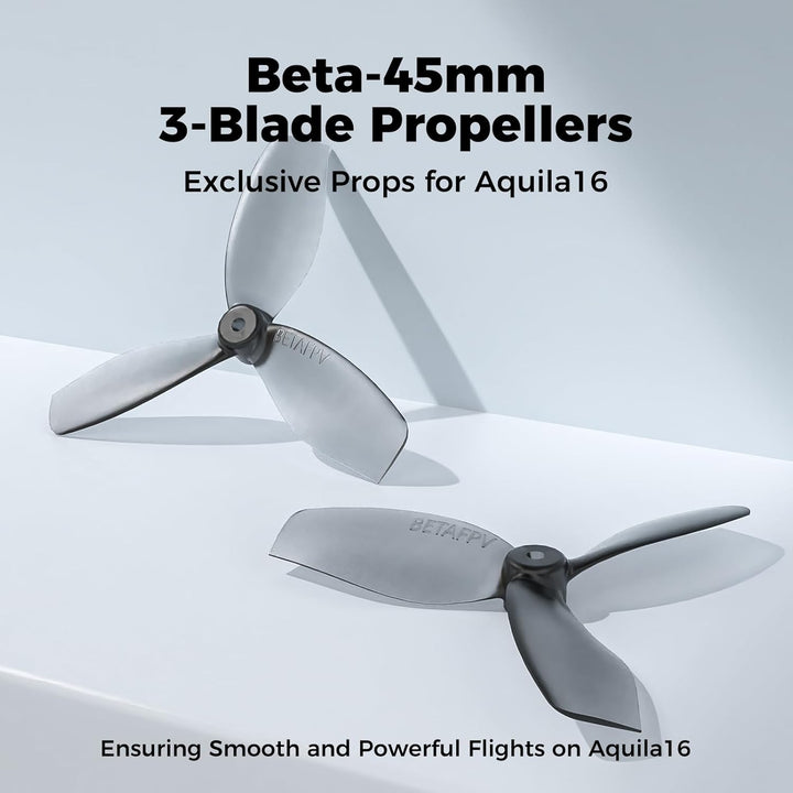 BETAFPV 16pcs 45mm 3-Blade Propeller with 1.5mm Shaft Hole Lightweight RC Props Compatible for 1102