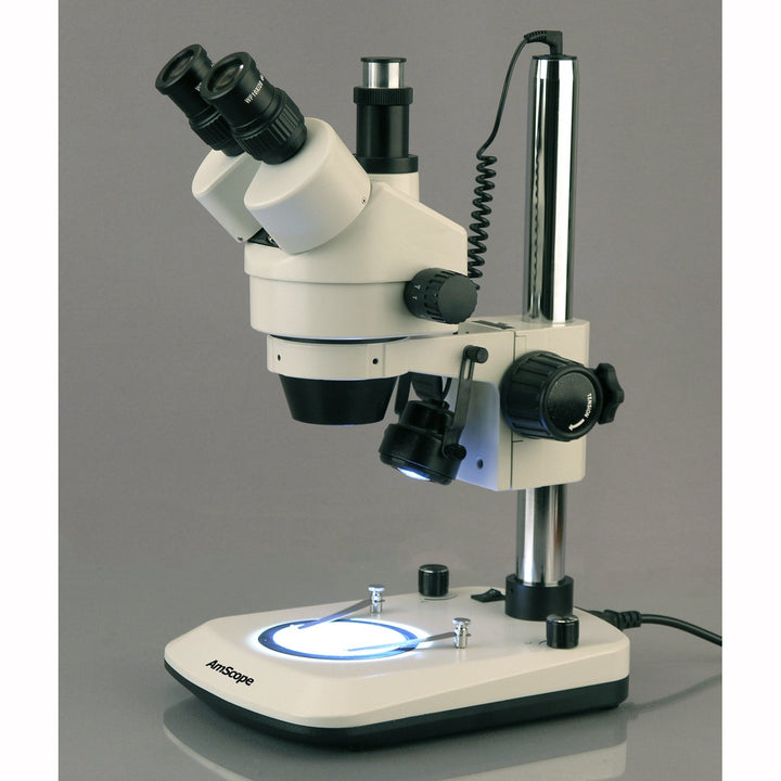 AmScope SMDG-2T-6WB Neues Doppelte Lit 6W LED Trinokulares Stereo Zoom Mikroskop, 7X-45X