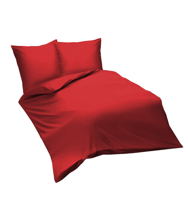 fleuresse Uni-Colours Bettwäsche-Set, Mako Satin, 100 Prozent Baumwolle, Fb. Bordeaux-rot, 240 x 220