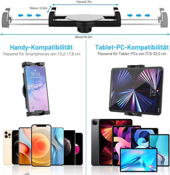 woleyi Tablet Halterung Auto Saugnapf, Armaturenbrett Windschutzscheibe Lüftung KFZ Tablet Halterung