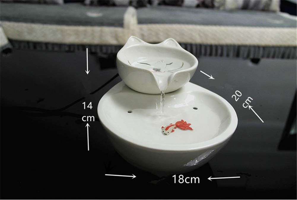 katzentrinkbrunnenKatze Wasserspender, Keramik Haustier, Trinken Wasser automatisch, Zyklus Futter W
