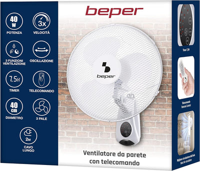 BEPER P206VEN600 Wandventilator - Wandventilator mit Fernbedienung und Timer