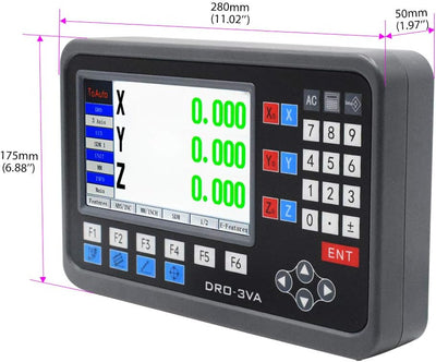 3 Achsen DRO Digitalanzeige Set ToAuto Digitalanzeige mit 3 Axis Linear Massstab für CNC-Fräsen Elek
