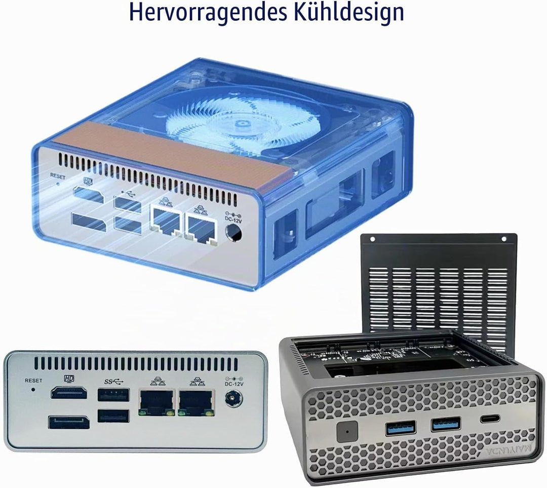 Desktop-NAS Mini-PC (M1S N150), 2X i226-V 2,5G, Unterstützung für 4X M.2 NVMe und DDR5, 34 TB NAS (N