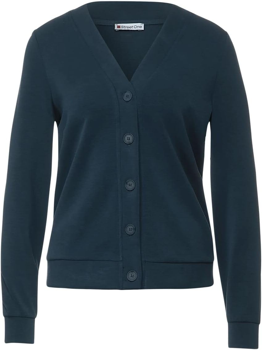 Street One Damen A318807 Cardigan 36 Deep Teal Blue, 36 Deep Teal Blue