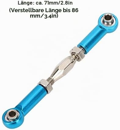 T best RC Zugstange, 6 Stücke Einstellbare Servo Links Spurstange Aluminiumlegierung Spannschloss Ro