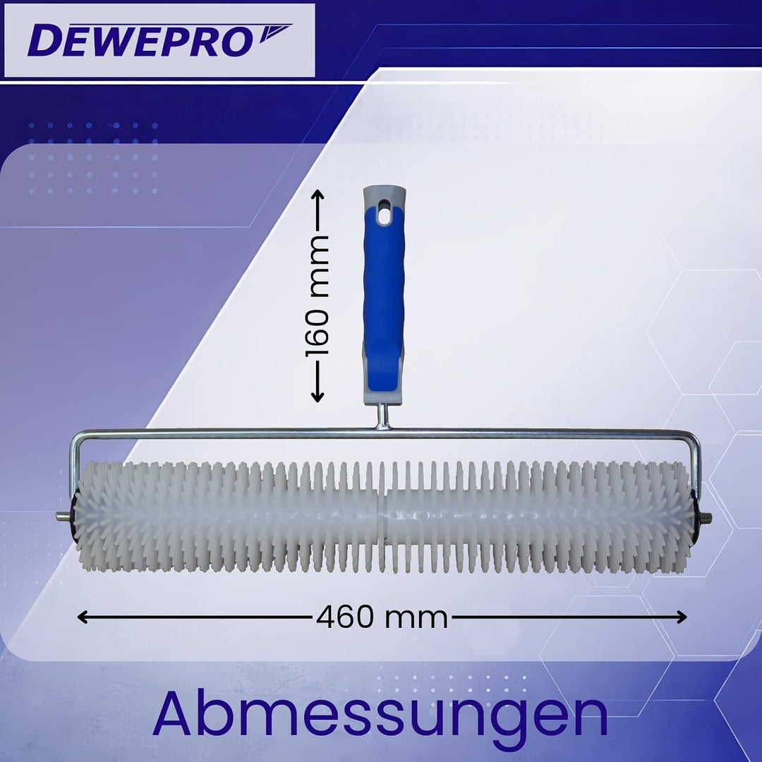 DEWEPRO Stachelwalze 46cm - Stachellänge 20mm - Stabiler Metallbügel und 2-K-Handgriff mit Stielaufn