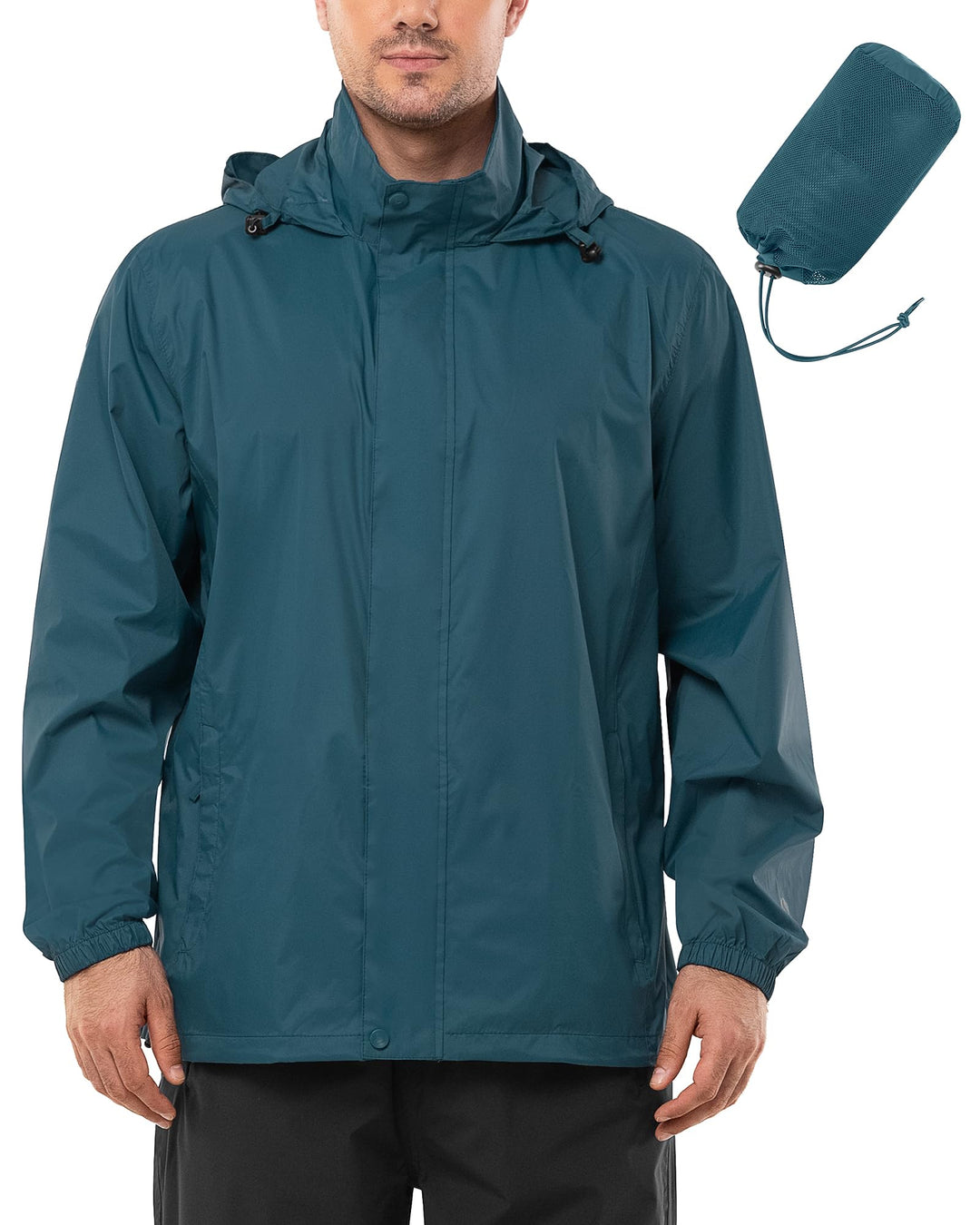 Outdoor Ventures Regenjacke Herren Wasserdicht Ultraleichte Dünne Faltbare Regenmantel Atmungsaktiv