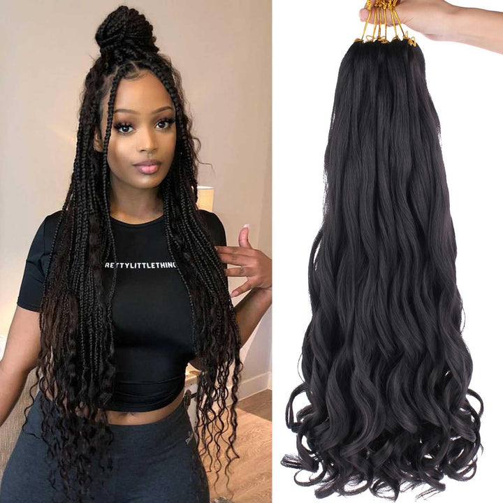 Xtrend 30 Inch Pre Stretched Bouncy Loose Wavy Braiding Hair 8 Packs French Curly Braiding Hair Synt
