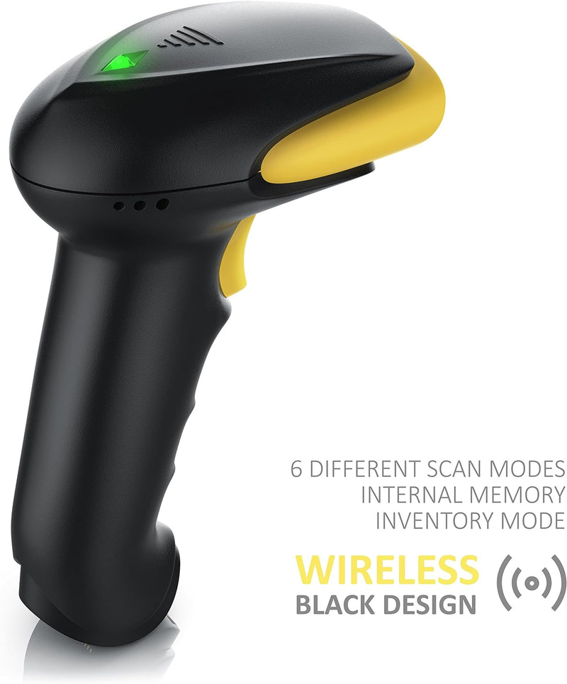 CSL - 2.4GHz Laser Barcode Scanner Wireless - kabelloser Laser Handscanner Handheld Lesegerät USB -