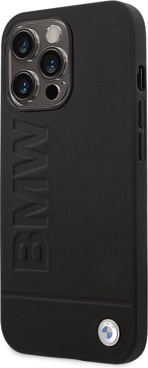 Etui BMW BMHCP14LSLLBK Hülle für iPhone 14 Pro 6,1" schwarz/Black Leather Stamp