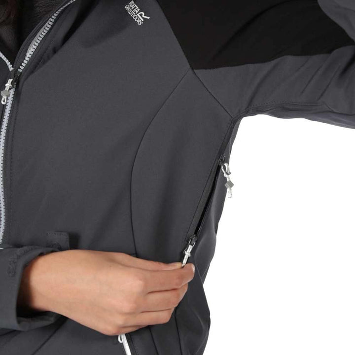 Regatta Softshelljacke Damen DeSoto VIII mit Kapuze, 36 Grau