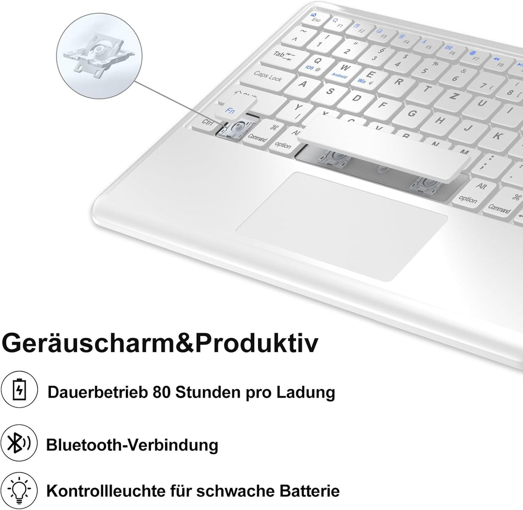 IVEOPPE Tastatur für iPad Pro 12,9, Hülle mit Tastatur für iPad Pro 6. Generation, Bluetooth QWERTZ