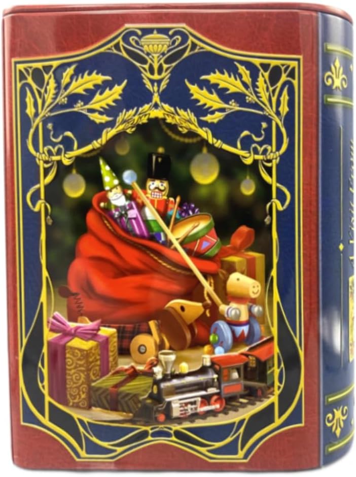 stylebox Blechdose in Form eines Weihnachsts-Buches Kleine Buchdose St. Nick rot/blau Keksdose Deko-