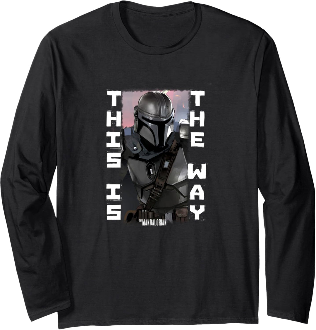 Star Wars Mando Blaster Battle Poster Langarmshirt