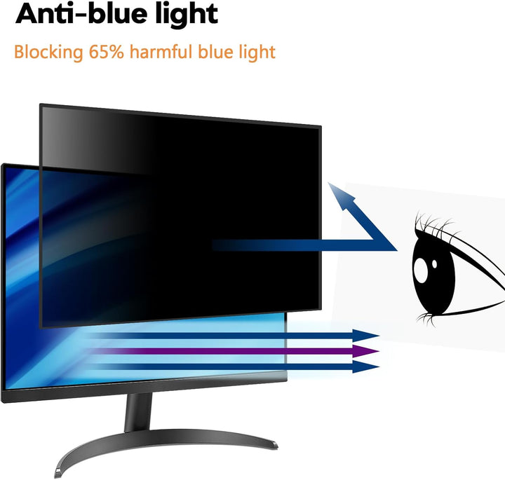 PYS 21,5 Zoll Blickschutzfolie für 16:9 Ultra-Slim Bezel Monitor Selbstklebend Abnehmbar Blickschutz